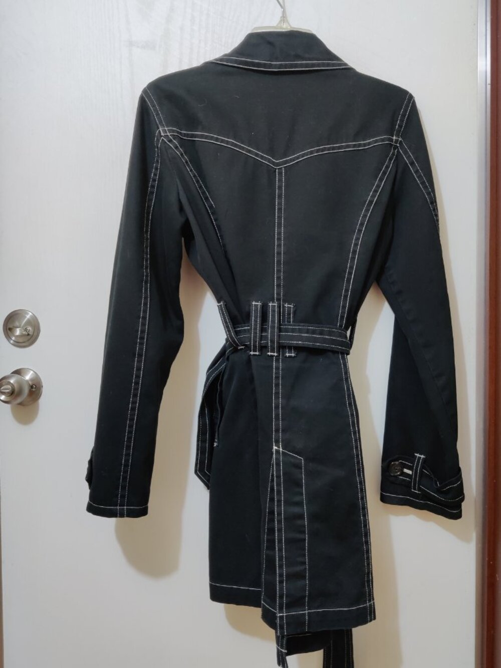 New York & Company Women M Black Double Breasted Coat Excellent Condition - Picture 4 of 4